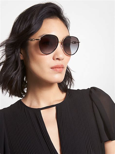 michael kors eleanor sunglasses|Michael Kors Women's Aviator Sunglasses .